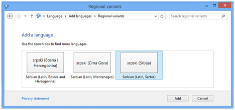 Windows 8 biranje jezika